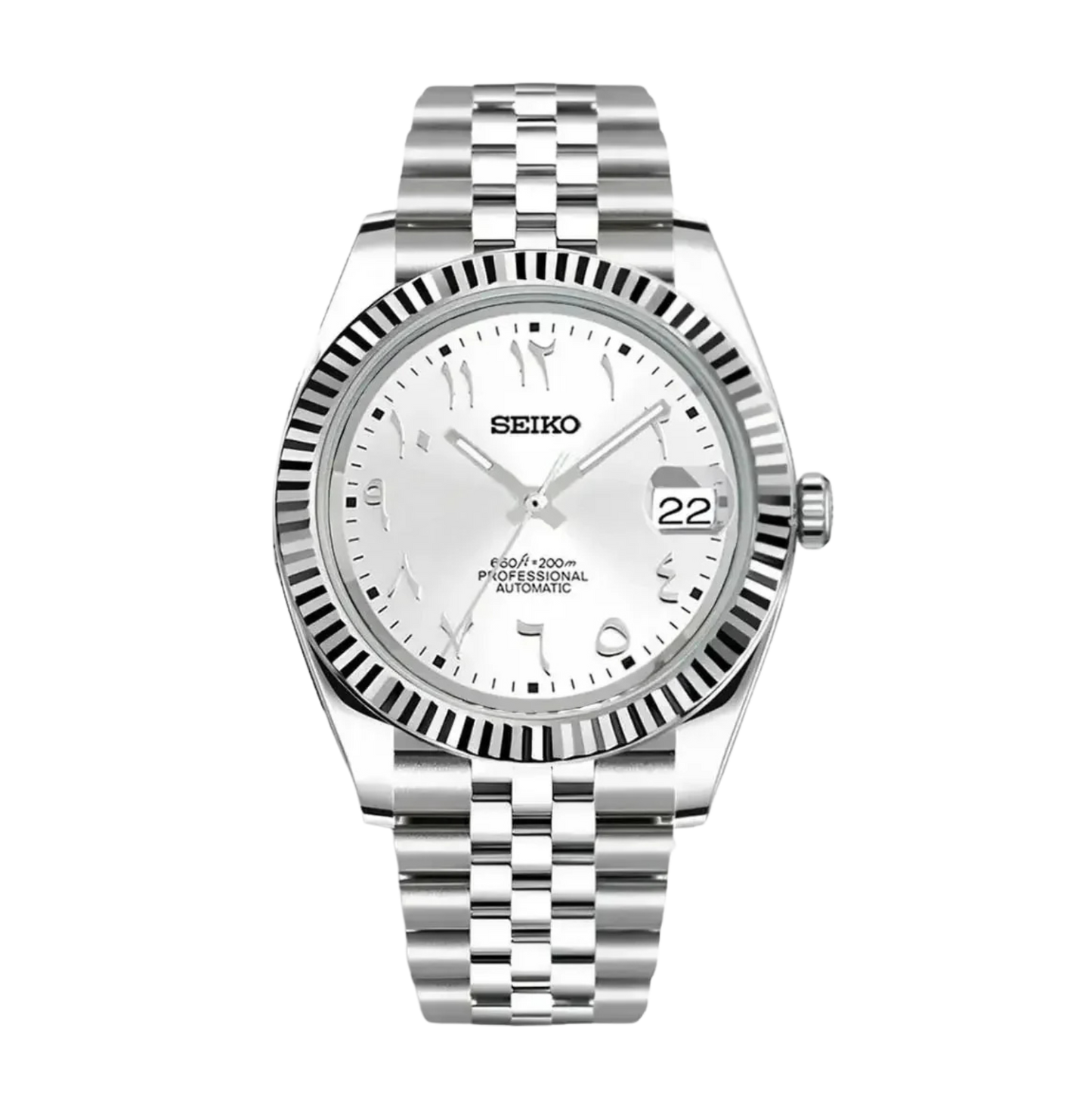 WHITE ARABIC DIAL STEEL SEIKJUST