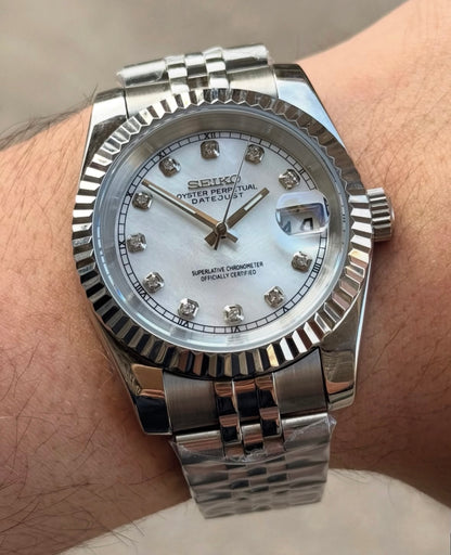 WHITE DIAMOND DIAL STEEL SEIKJUST