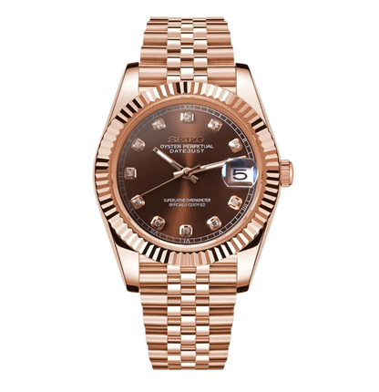 BROWN DIAMOND DIAL ROSEGOLD SEIKJUST