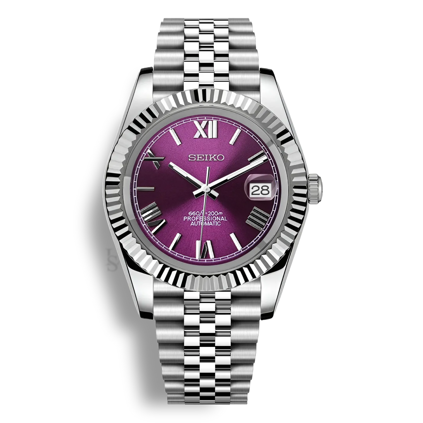 PURPLE ROMAN DIAL STEEL SEIKJUST