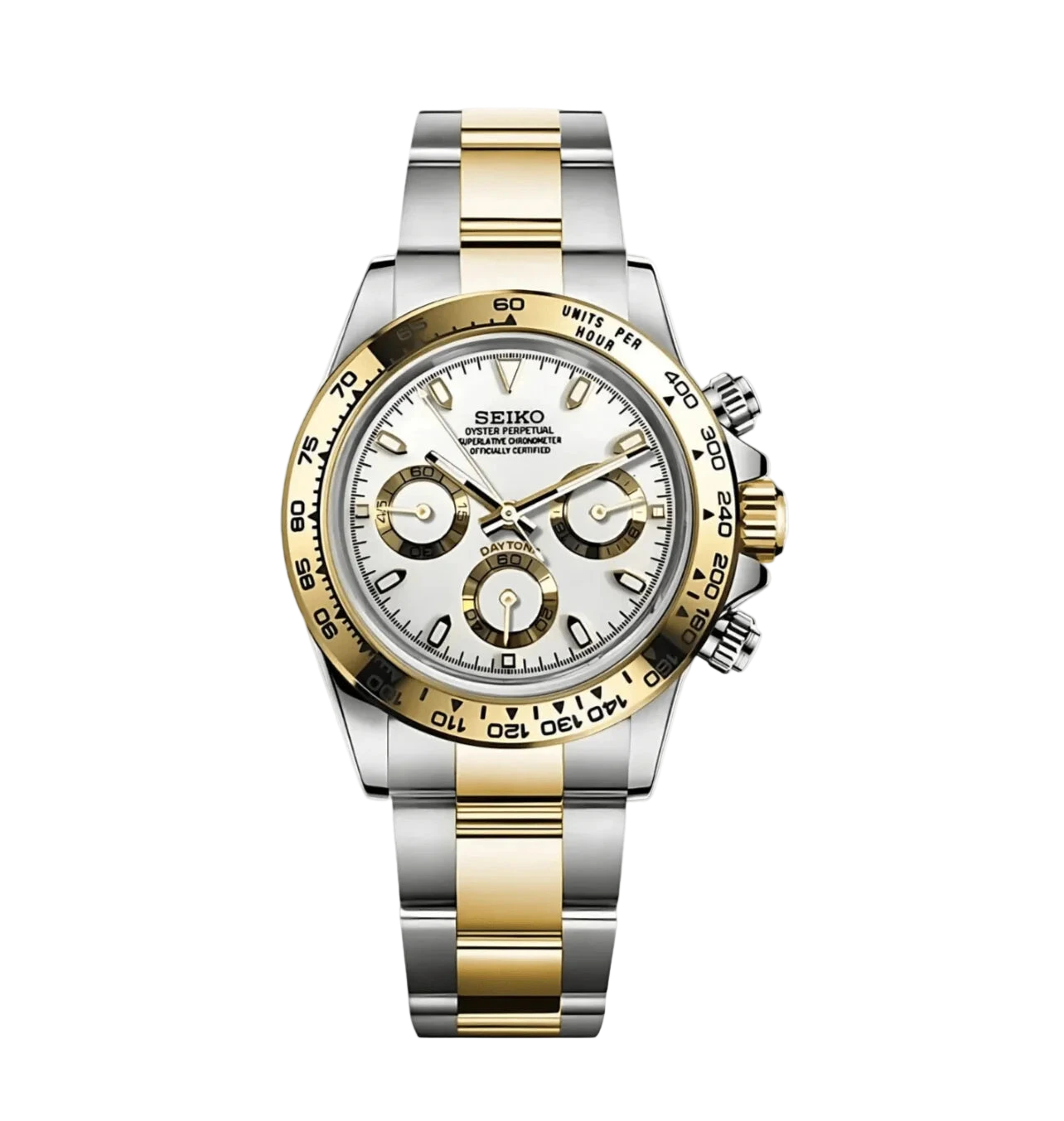 WHITE CLASSIC DIAL DOLD / STEEL OYSTER SEIKTONA