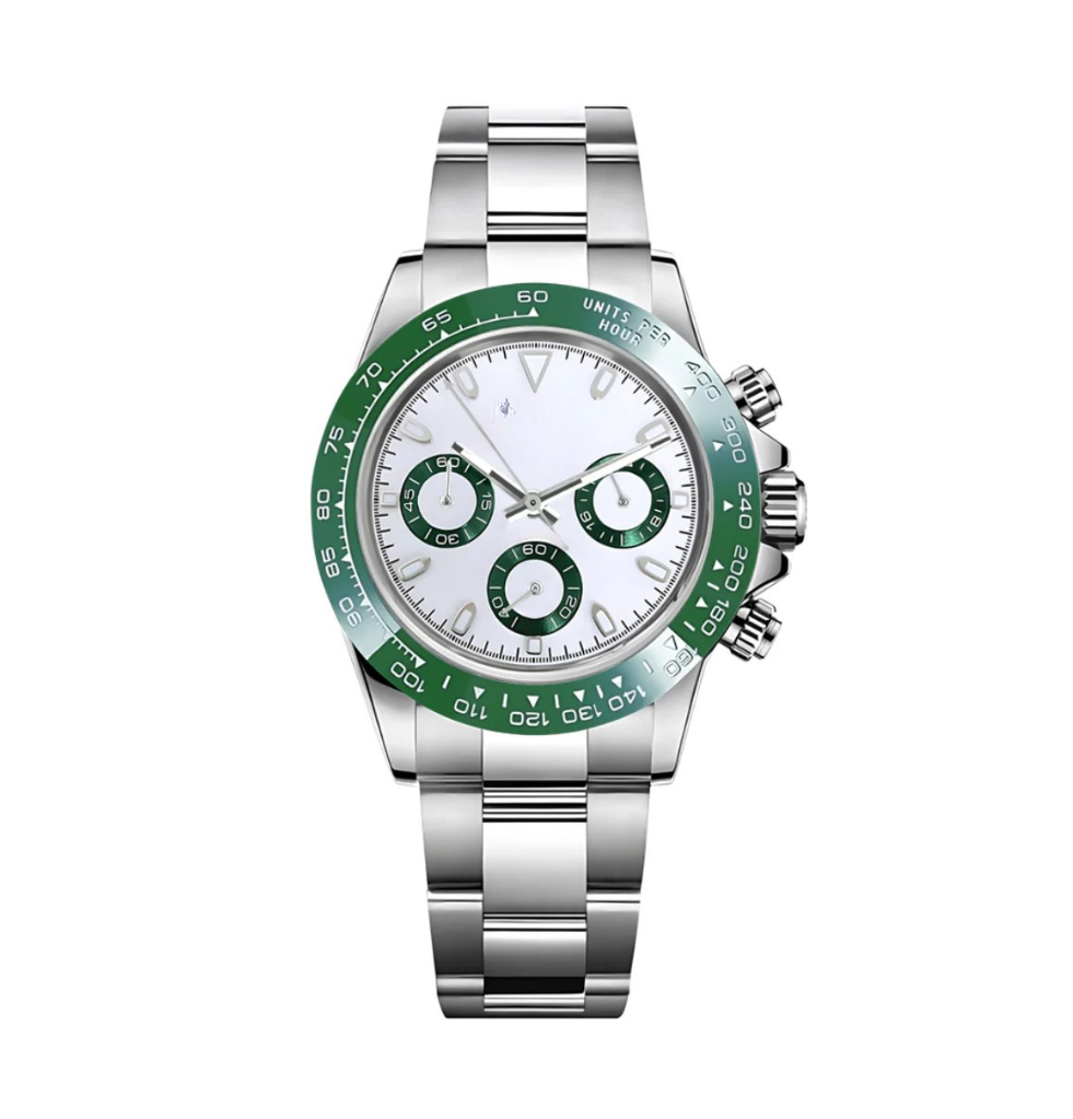 WHITE CLASSIC DIAL GREEN BEZEL STEEL OYSTER SEIKTONA