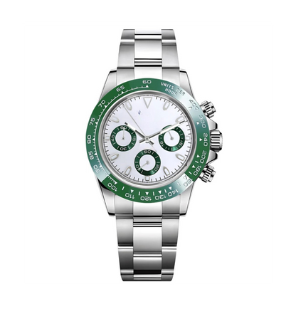 WHITE CLASSIC DIAL GREEN BEZEL STEEL OYSTER SEIKTONA