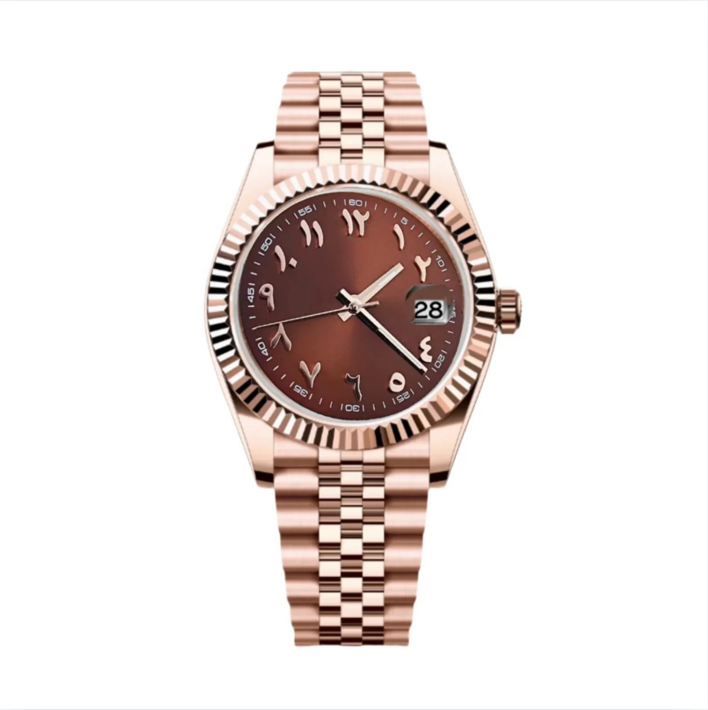 BROWN ARABIC DIAL ROSEGOLD SEIKJUST