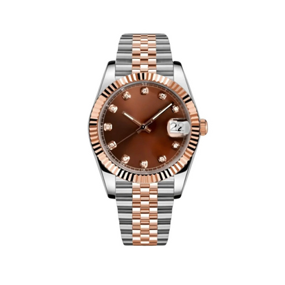 BROWN DIAMOND DIAL ROSEGOLD / STEEL SEIKJUST