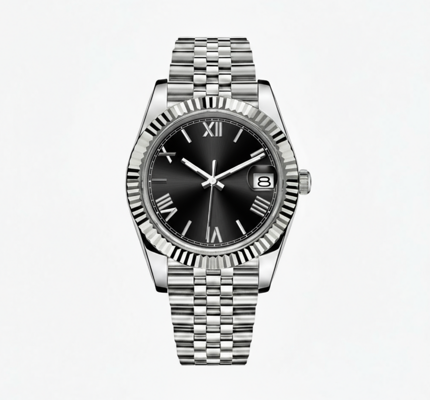 BLACK ROMAN DIAL STEEL SEIKJUST