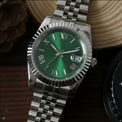 GREEN ROMAN DIAL STEEL SEIKJUST