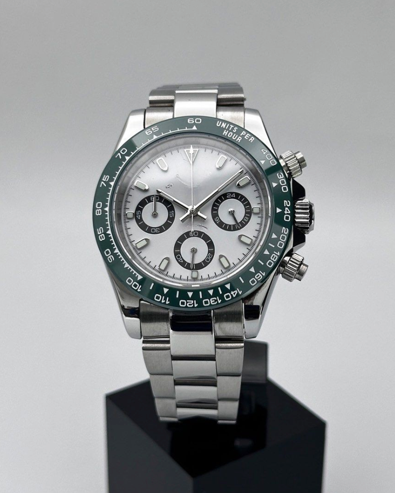 WHITE CLASSIC DIAL GREEN BEZEL STEEL OYSTER SEIKTONA
