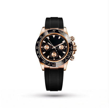 BLACK CLASSIC DIAL ROSEGOLD RUBBER BAND SEIKTONA