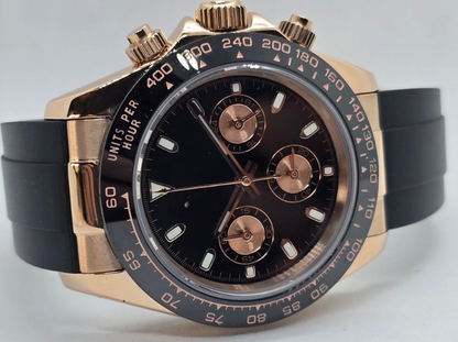 BLACK CLASSIC DIAL ROSEGOLD RUBBER BAND SEIKTONA