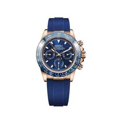 BLUE CLASSIC DIAL ROSEGOLD RUBBER BAND SEIKTONA