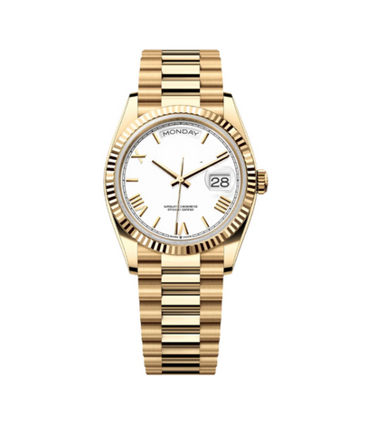 GOLD WHITE SEIKDATE PRESIDENTAL