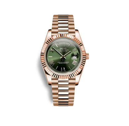 OLIVE ROSE GOLD SEIKDATE PRESIDENTAL