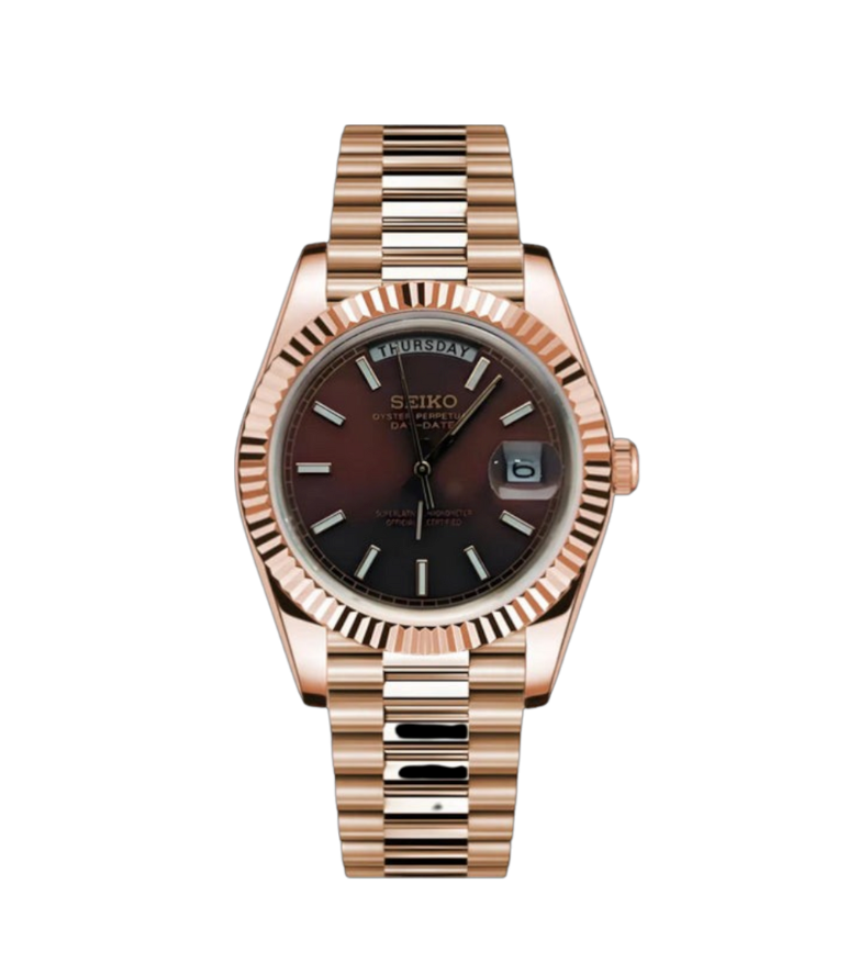 BROWN ROSE GOLD SEIKDATE PRESIDENTAL