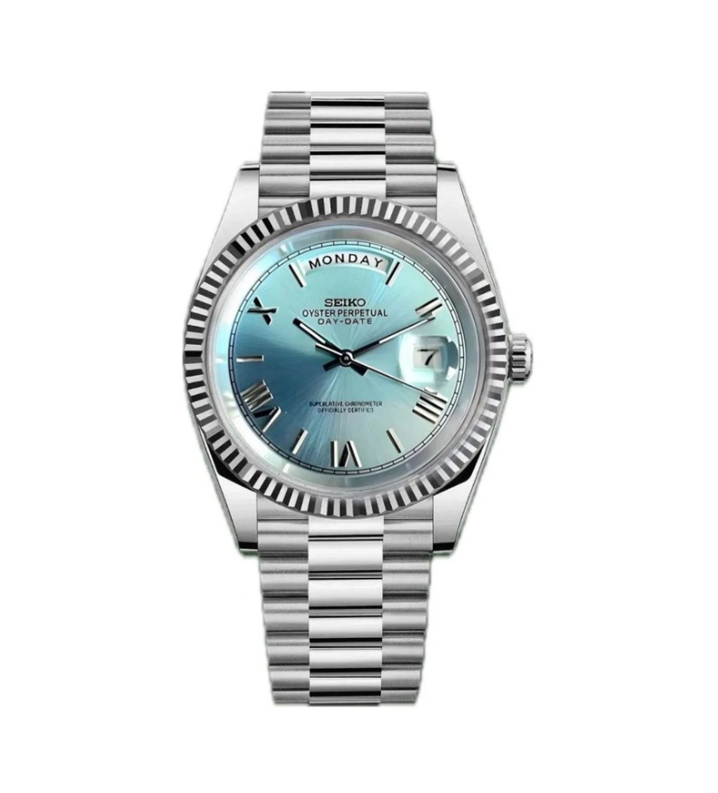 ICE BLUE STEEL SEIKDATE PRESIDENTAL