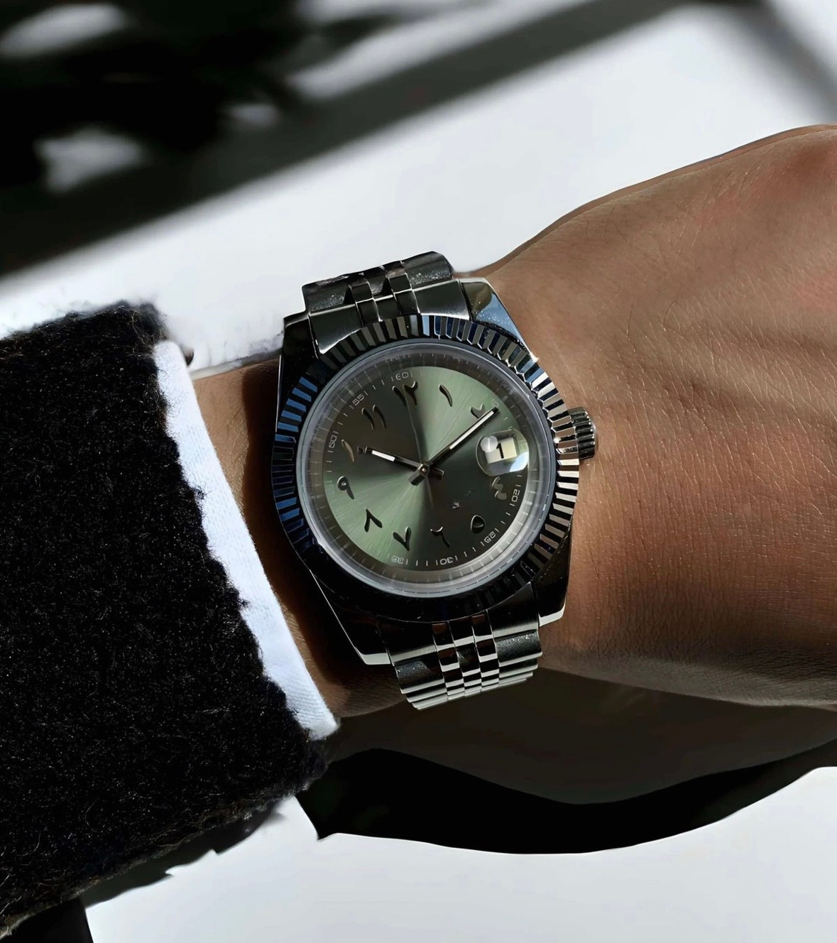 OLIVE ARABIC DIAL STEEL SEIKJUST