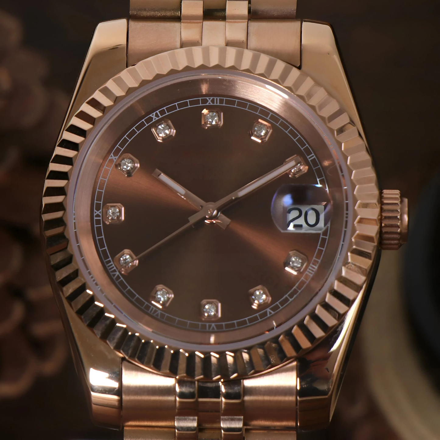 BROWN DIAMOND DIAL ROSEGOLD SEIKJUST