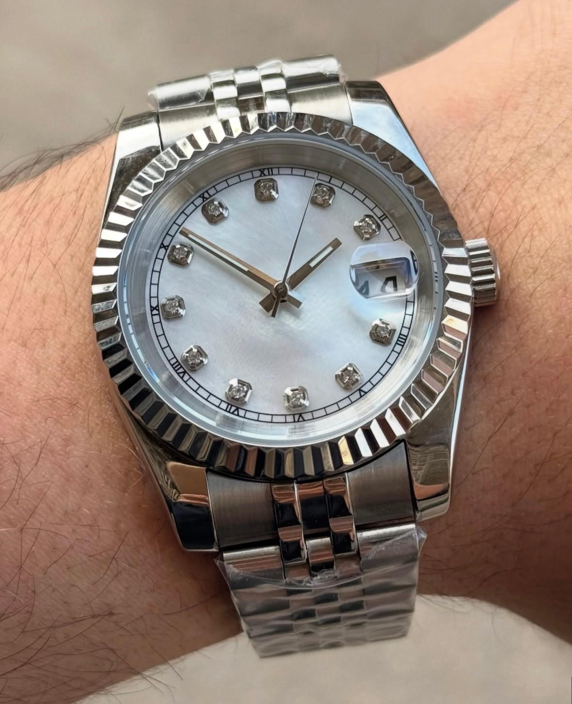 WHITE DIAMOND DIAL STEEL SEIKJUST