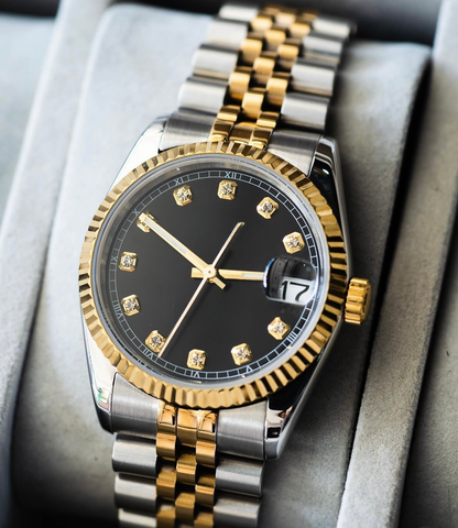 BLACK DIAMOND DIAL GOLD / STEEL SEIKJUST