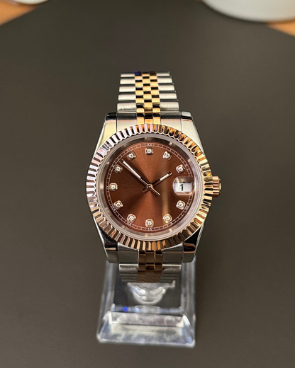 BROWN DIAMOND DIAL ROSEGOLD / STEEL SEIKJUST