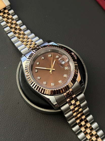 BROWN DIAMOND DIAL ROSEGOLD / STEEL SEIKJUST