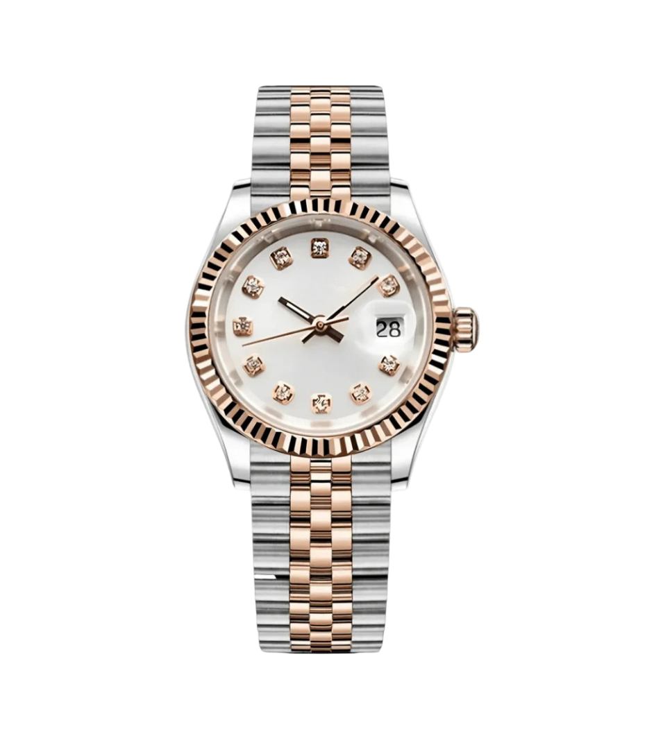 WHITE PEARL DIAMOND DIAL ROSEGOLD SEIKJUST