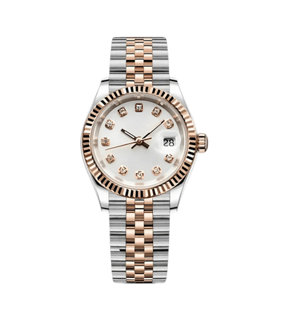 WHITE PEARL DIAMOND DIAL ROSEGOLD SEIKJUST