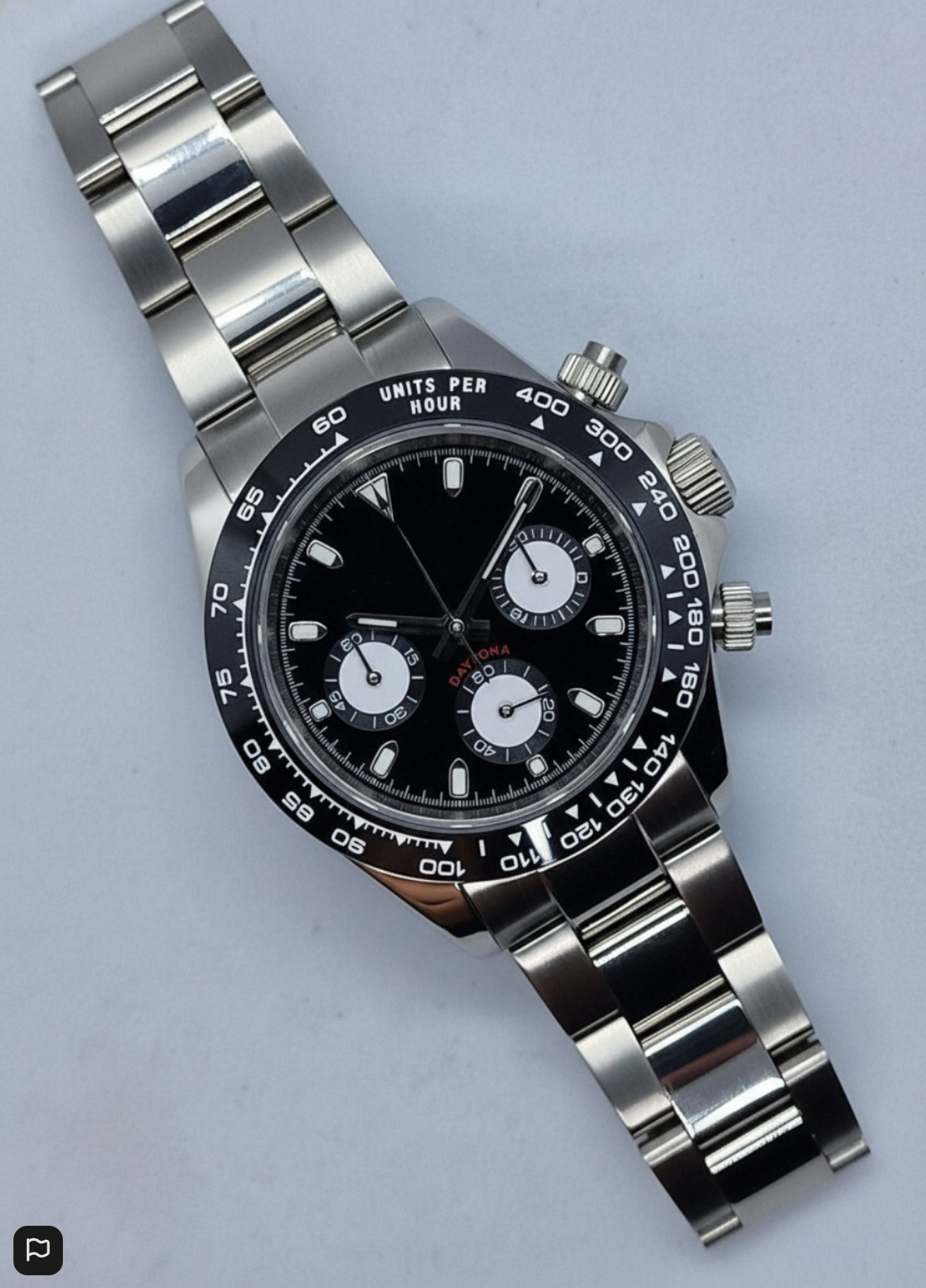 BLACK RACING CLASSIC DIAL STEEL OYSTER ST