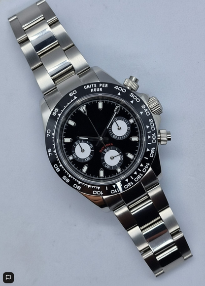 BLACK RACING CLASSIC DIAL STEEL OYSTER ST