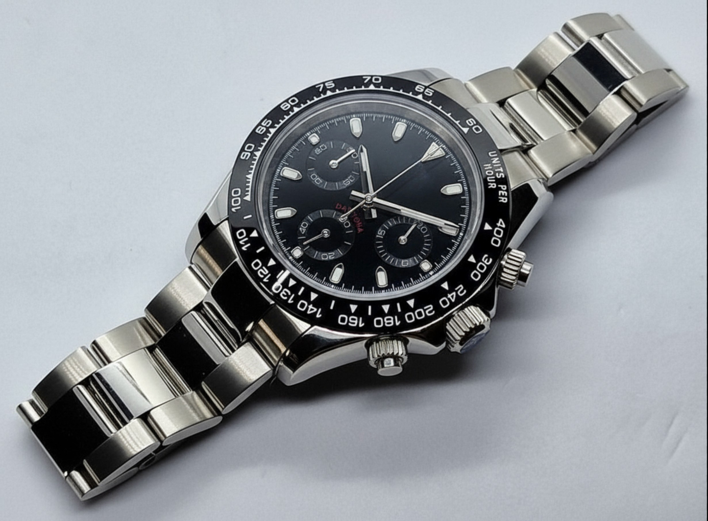 BLACK RACING CLASSIC DIAL STEEL OYSTER ST