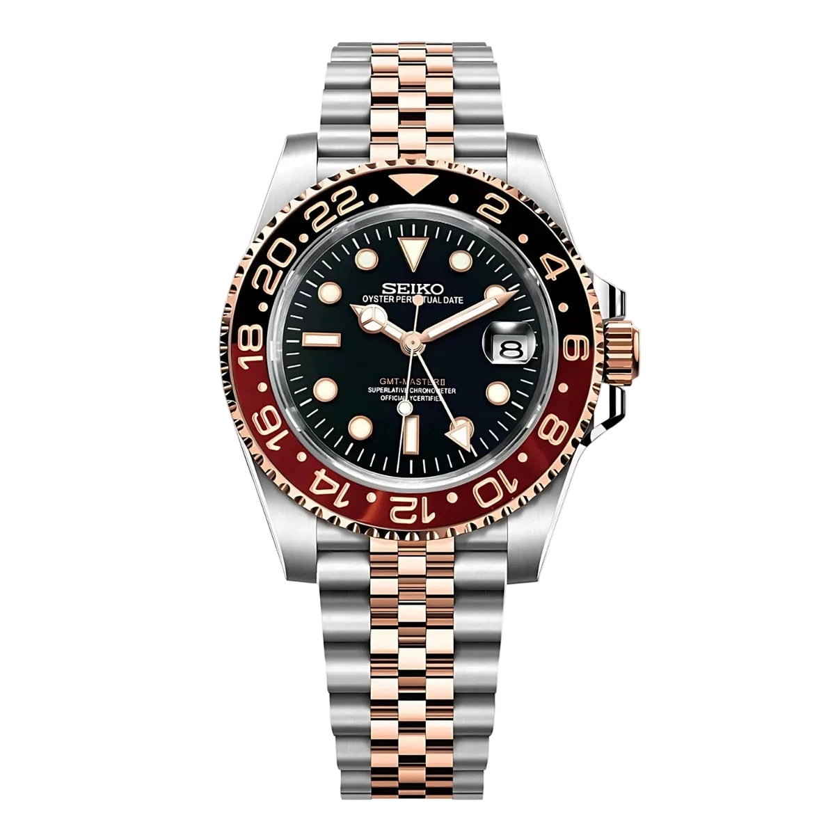 ROOTBEER STEEL/GOLD Jubilee Seiko Mod GMTEIKO