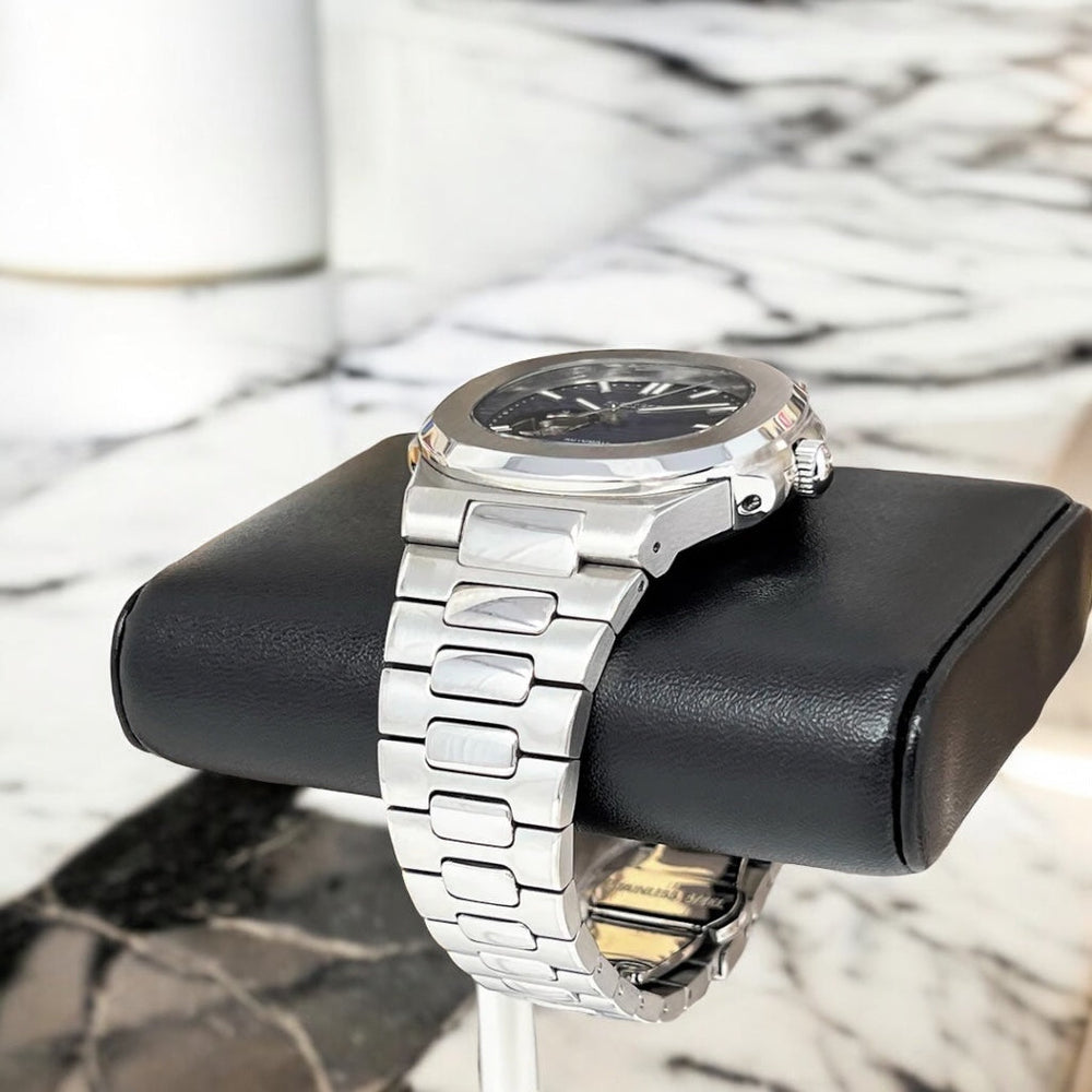 ساعة سيكمود لوكس إيديشن، مينا عربية رمادية، أوتوماتيكية من الفولاذ | كريستال ياقوتي | فولاذ 316L 