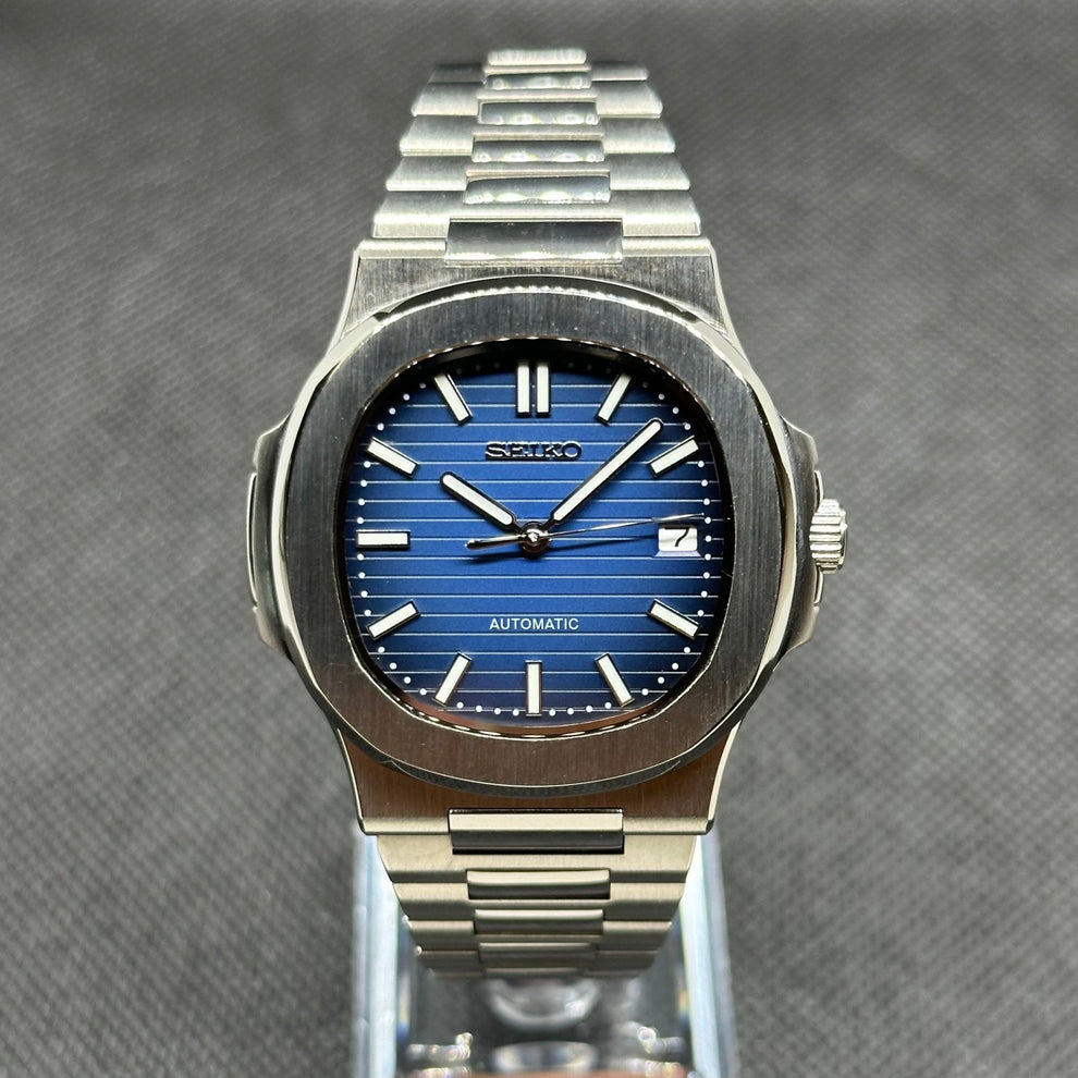 STEEL BLUE CLASSIC DIAL Seiko Mod NAUTIKO