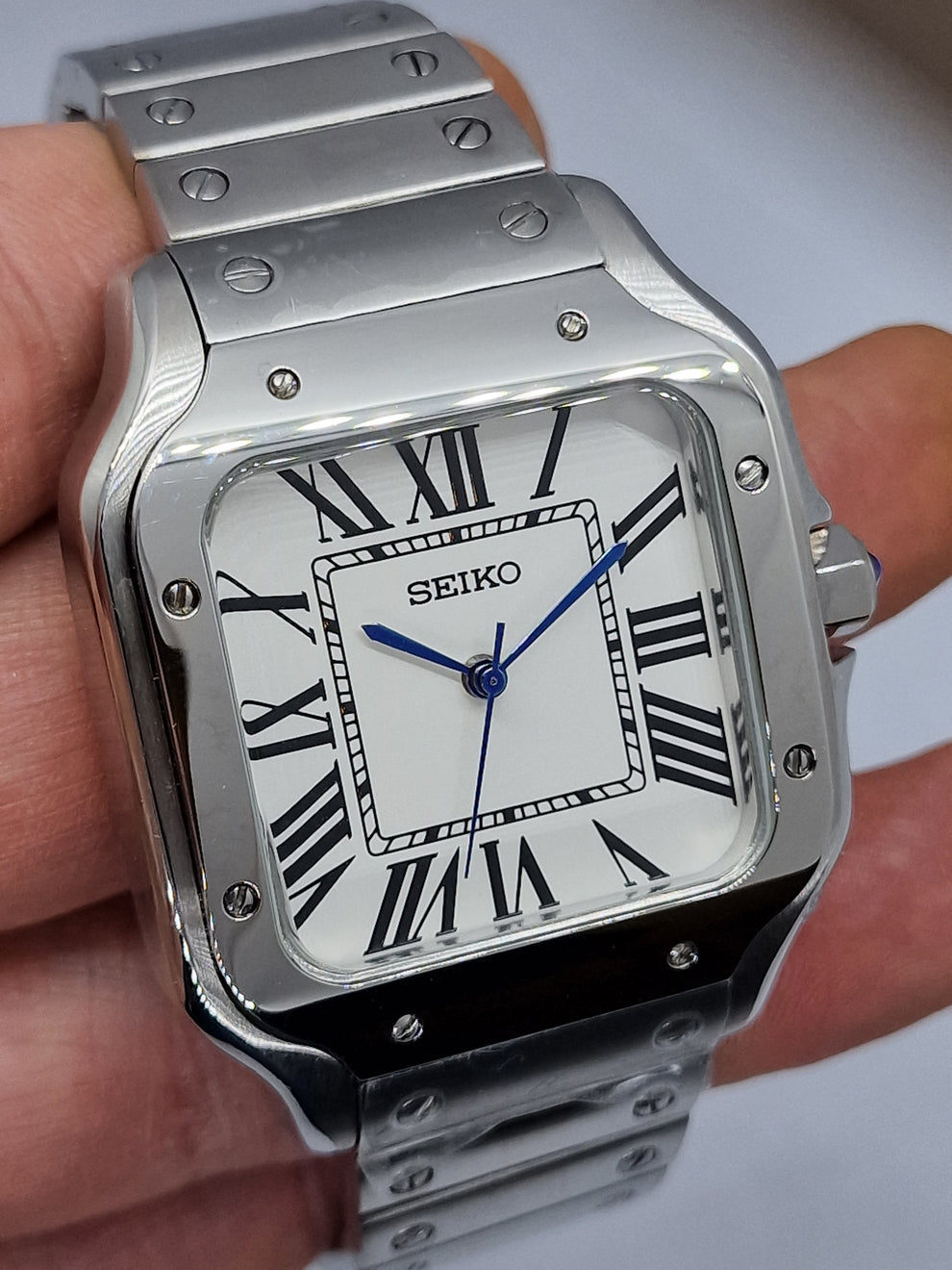 Cadran arabe gris, acier, automatique – Édition Seikmod Lux ​​| Verre saphir | Acier 316L 