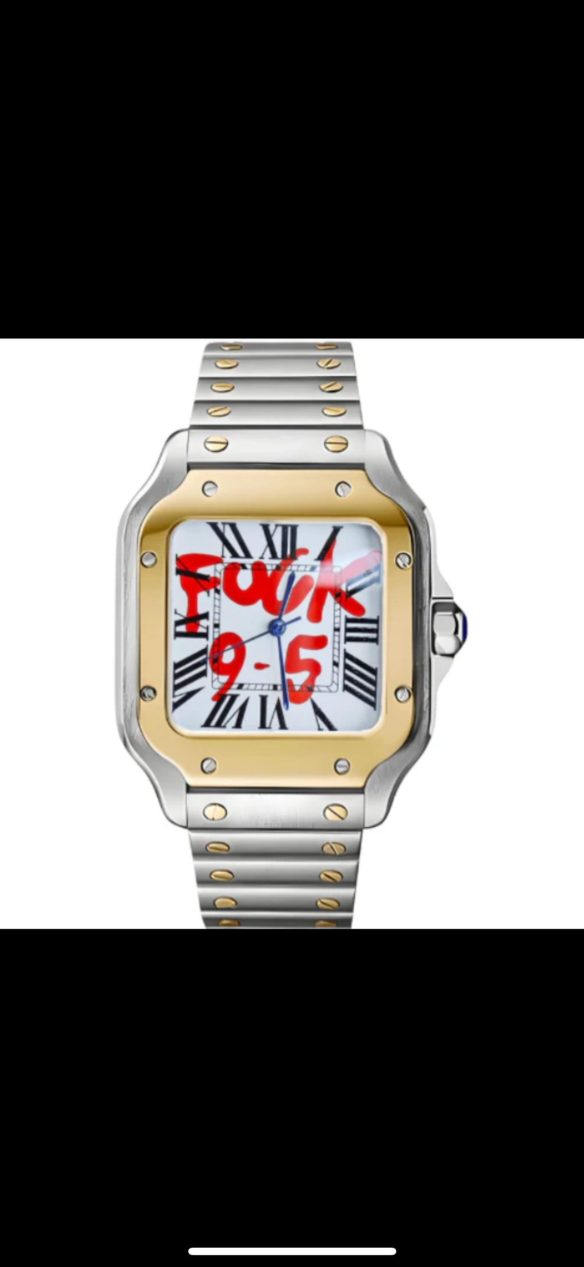 FCK 9-5 TWO TONE GOLD Seiko Mod SANTOS