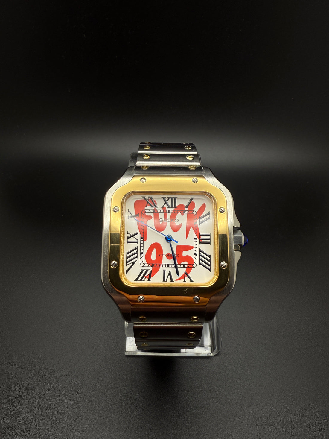 FCK 9-5 TWO TONE GOLD Seiko Mod SANTOS