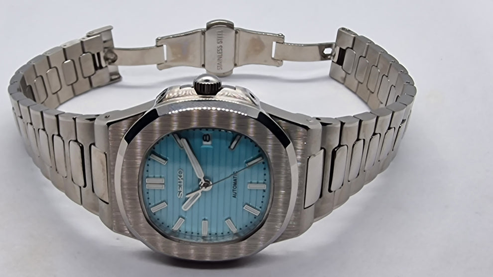 STEEL ICE BLUE TIFFANY CLASSIC DIAL Seiko Mod NAUTIKO