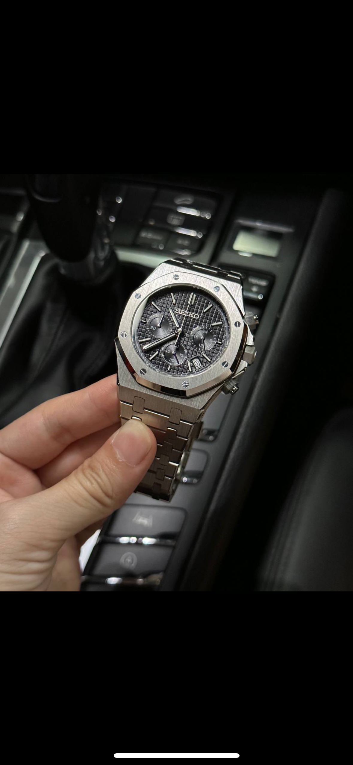 كرونوغراف فولاذي أسود من سيكو مود رويال سيكو أوك 