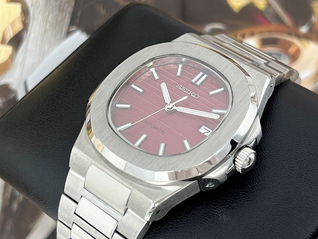 ساعة سيكمود لوكس إيديشن، مينا عربية رمادية، أوتوماتيكية من الفولاذ | كريستال ياقوتي | فولاذ 316L 