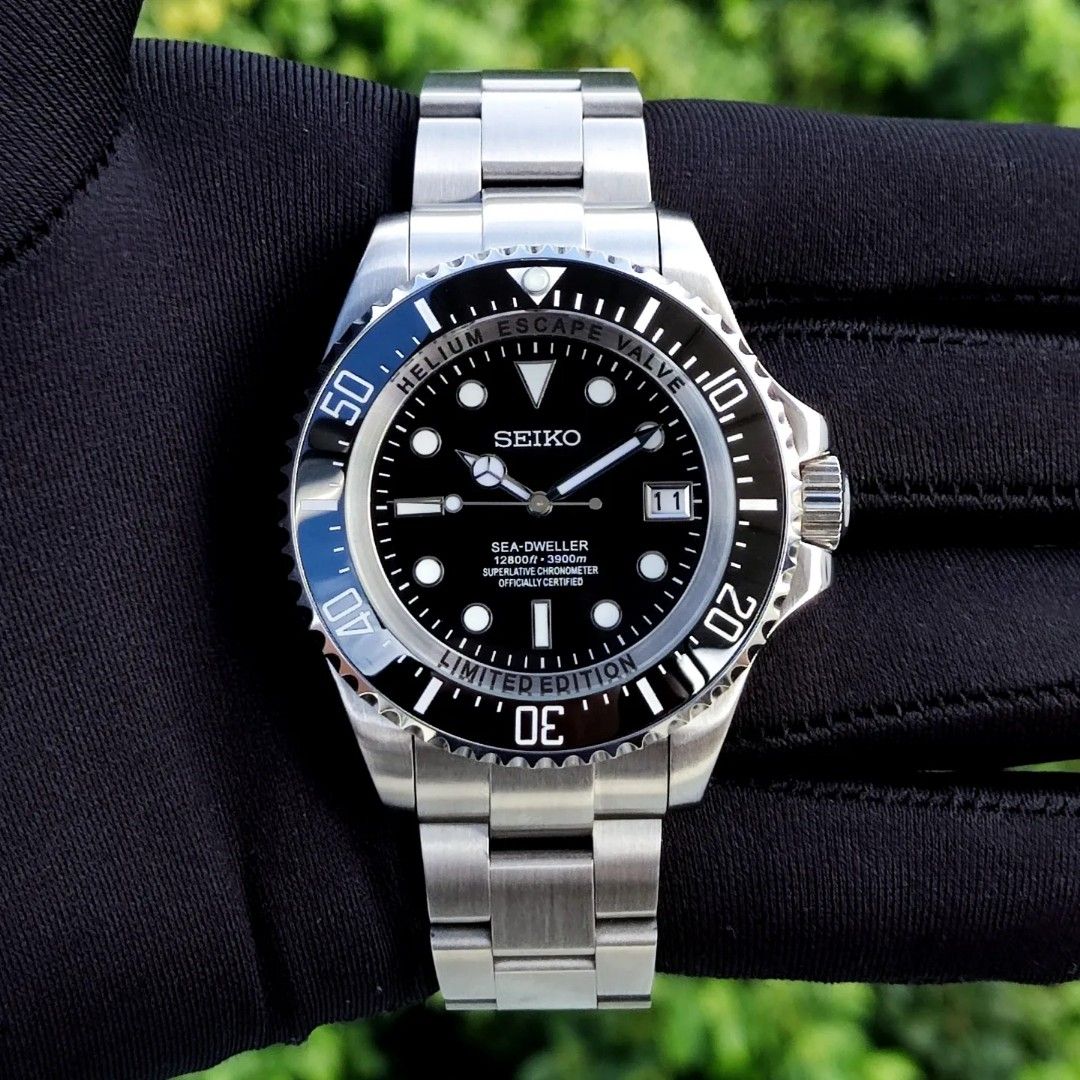 BLACK SEE DWELLER STEEL OYSTER Seiko Mod SEIKOMARINER