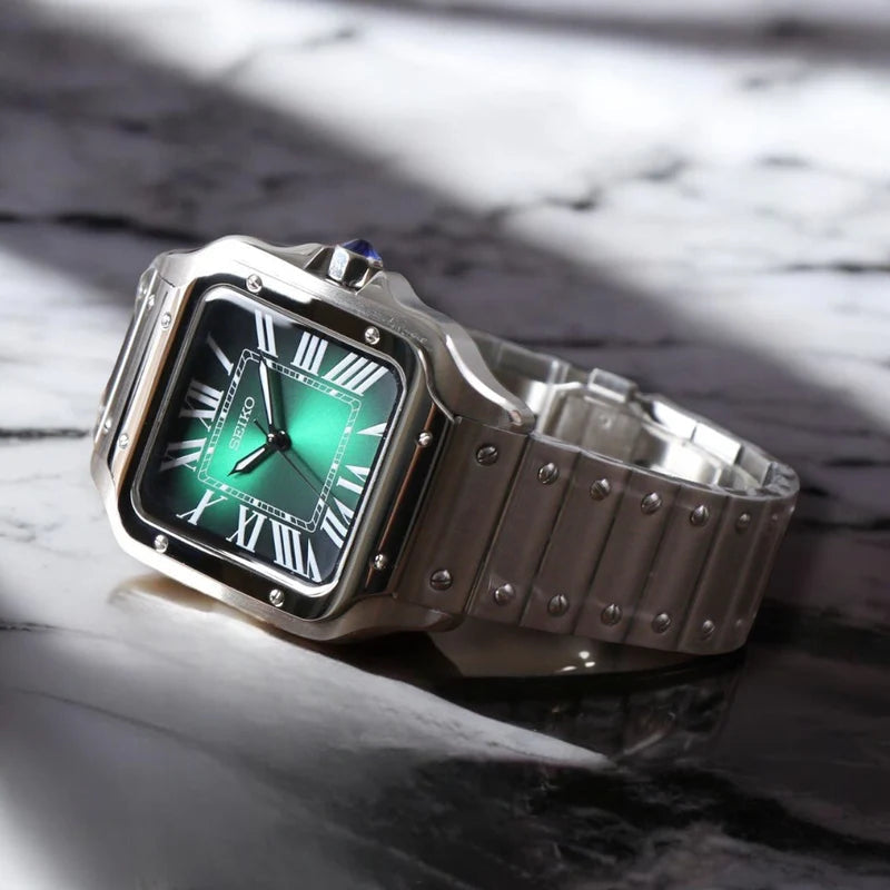 ساعة سيكمود لوكس إيديشن، مينا عربية رمادية، أوتوماتيكية من الفولاذ | كريستال ياقوتي | فولاذ 316L 