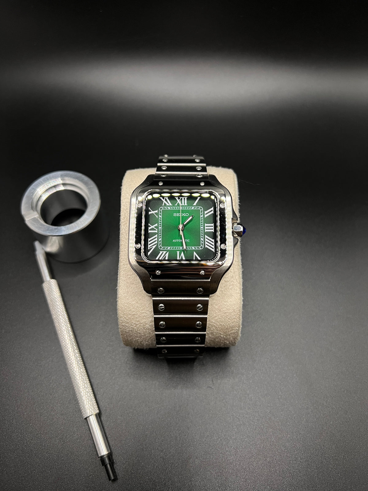 ساعة سيكمود لوكس إيديشن، مينا عربية رمادية، أوتوماتيكية من الفولاذ | كريستال ياقوتي | فولاذ 316L 