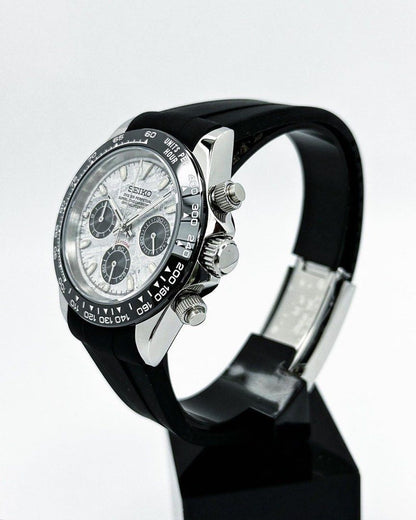 BLACK PANDA TEXTURE CLASSIC DIAL STEEL RUBBER BAND SEIKTONA