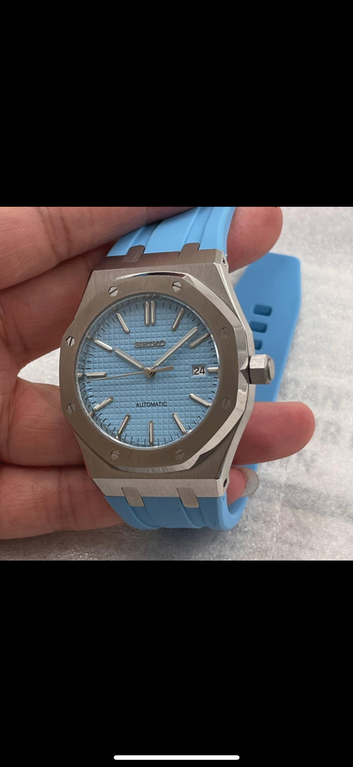 ICE BLUE RUBER STRAP SEIKO MOD ROYAL SEIKOAK