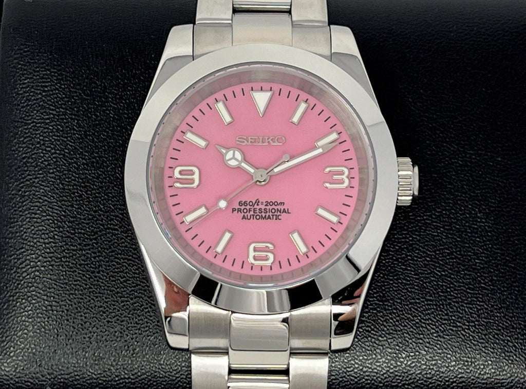 PINK OYSTER STEEL SEIKO MOD SEIKJUST