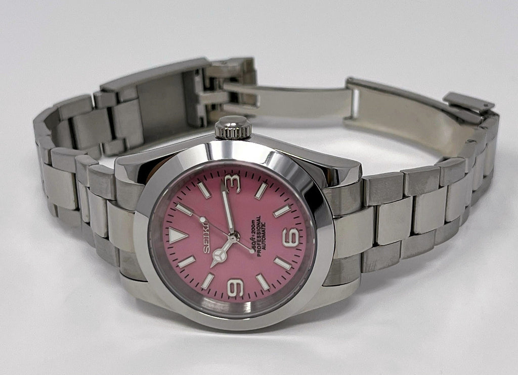 PINK OYSTER STEEL SEIKO MOD SEIKJUST