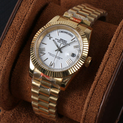 GOLD WHITE SEIKDATE PRESIDENTAL