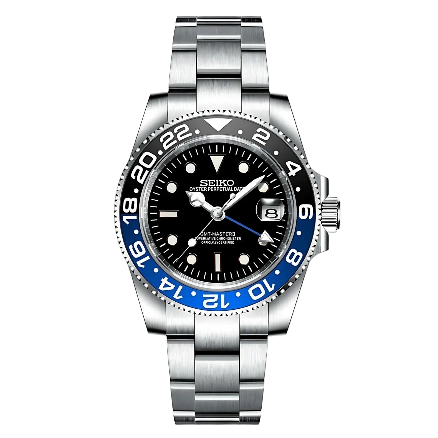 Cadran arabe gris, acier, automatique – Édition Seikmod Lux ​​| Verre saphir | Acier 316L 