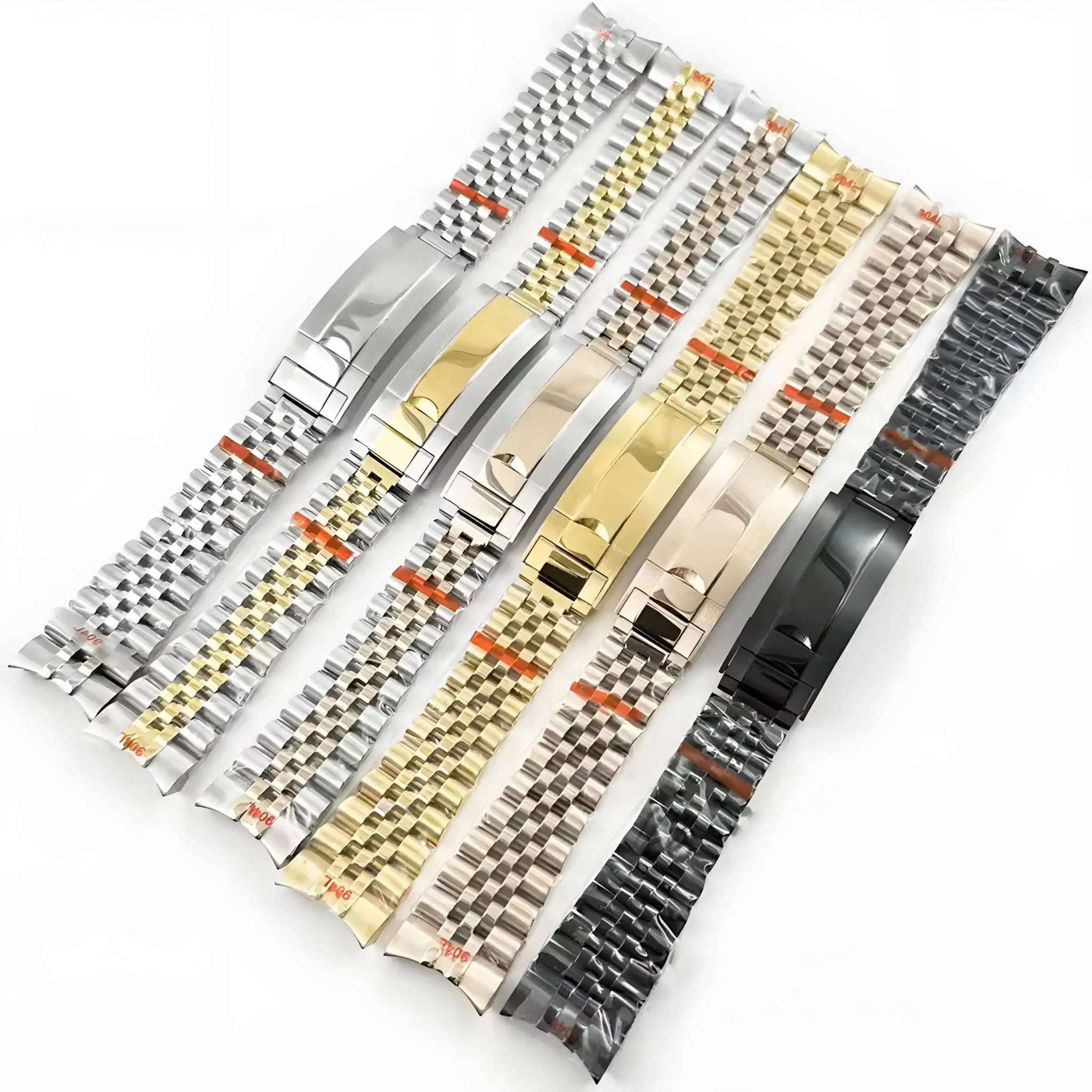 Seiko mod jubilee bracelets in silver, two-tone, gold, rose gold and black finishes