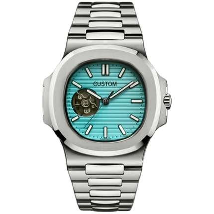 tiffany open heart seiko mod nautiko automatic watch front view